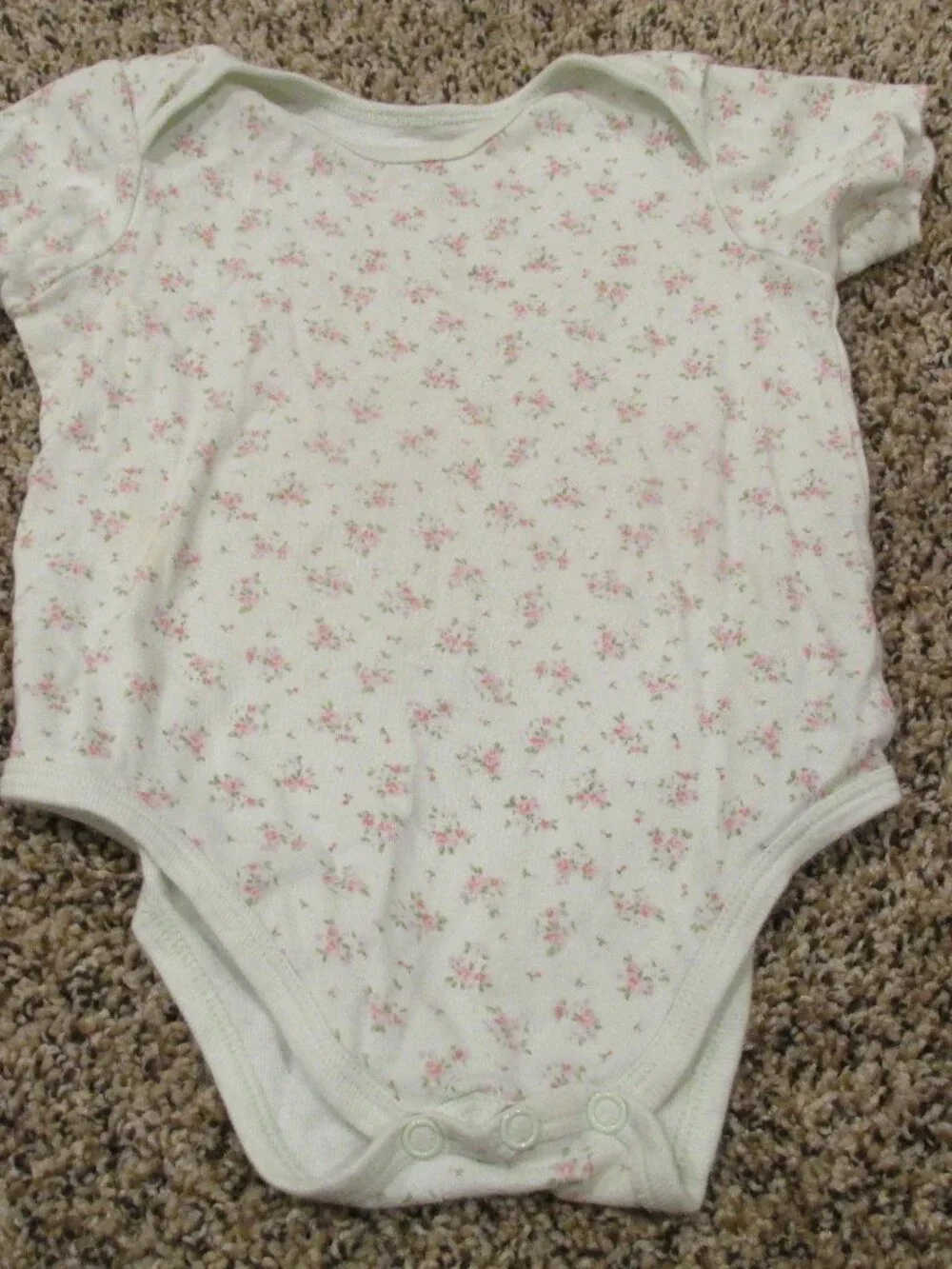 First Impressions Bodysuit Onesie Infant Girls Size 12M Mint Green Pink Floral